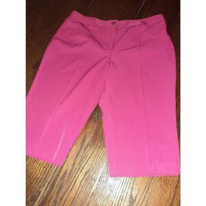 Size 16 Cato Pink Capri Pedal Pushers Skimmers Long Shorts Belt Loops High Waist